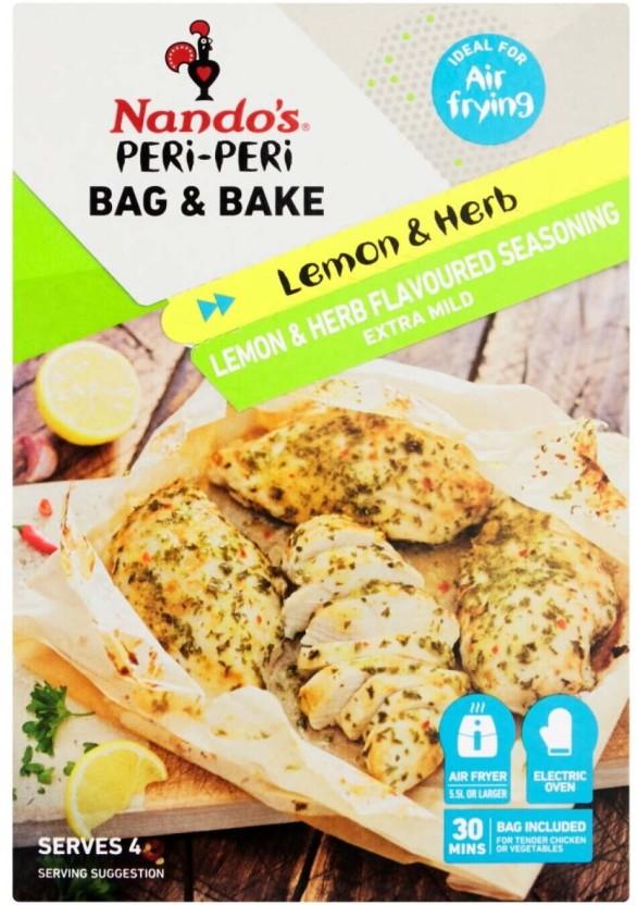 Nando's Bag & Bake Lemon & Herb Flavoured Extra Mild Seasoning (1 x 20 g)