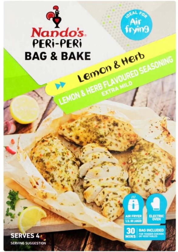 Nando's Bag & Bake Lemon & Herb Flavoured Extra Mild Seasoning (1 x 20 g)