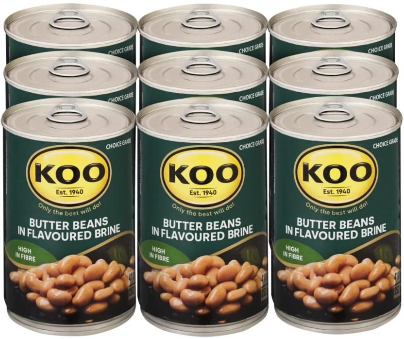 Koo Butter Beans (410 g, Pack of 12)