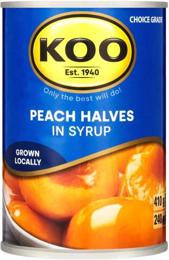 Koo Peach Halves in Syrup Fruits (410 g, Pack of 12)