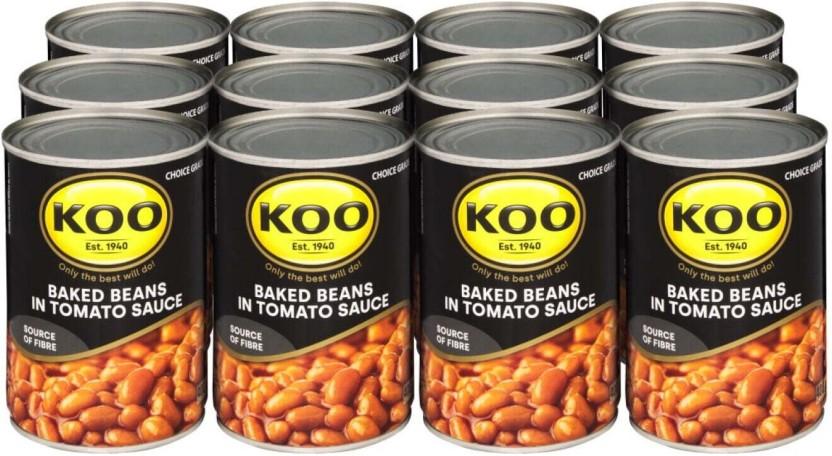 KOO Baked Beans in Tomato Sauce Beans (400 g, Pack of 12)