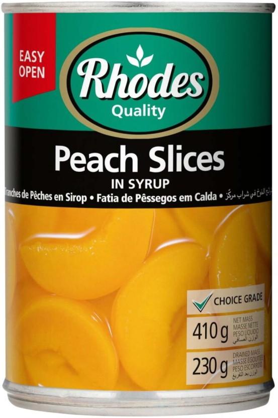 Rhodes Peach Slices in Syrup Fruits (410 g)