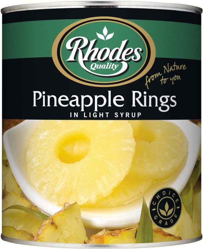 Rhodes Pineapple Rings in Light Syrup Fruits (36 kg)