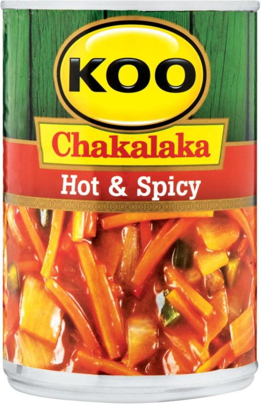 Koo Chakalaka Hot & Spicy Vegetables (410 g, Pack of 12)