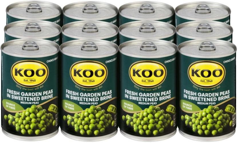 Koo Fresh Garden Peas Vegetables (400 g, Pack of 12)