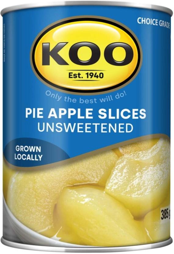 Koo Pie Apple Slices Unsweetened Fruits (385 g, Pack of 12)