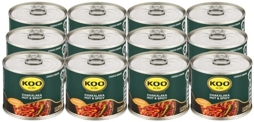 Koo Chakalaka Hot & Spicy Vegetables (215 g, Pack of 12)