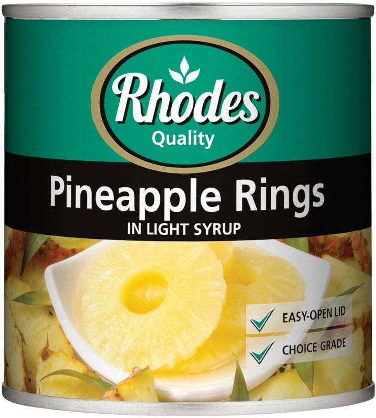 Rhodes Pineapple Rings in Light Syrup Fruits (440 g, Pack of 12)