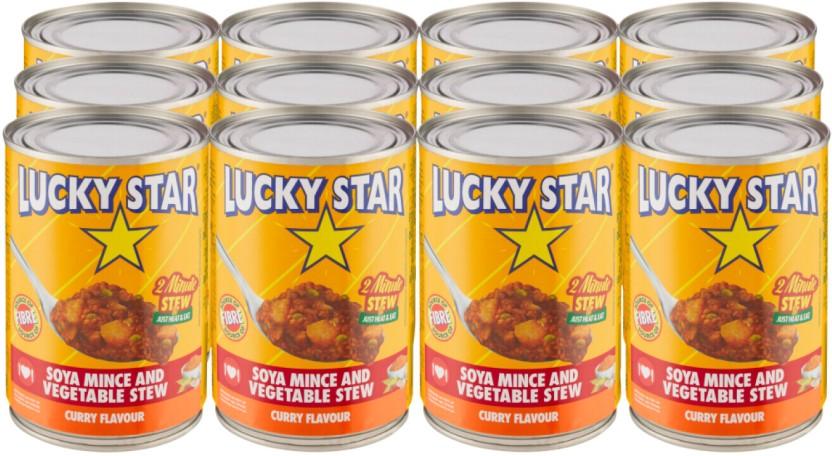 Lucky Star Curry Flavour Soya Mince and Vegetable Stew Soup & Stock (400 g, Pack of 12)