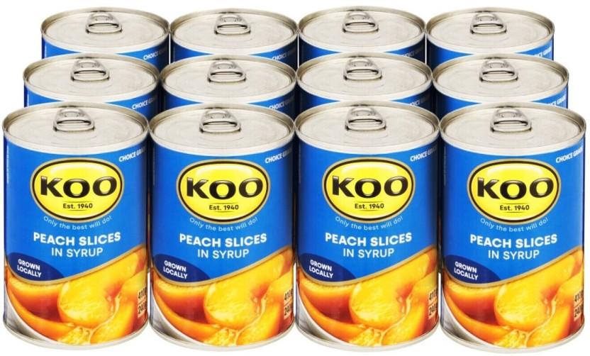 Koo Peach Slices in Syrup Fruits (410 g, Pack of 12)