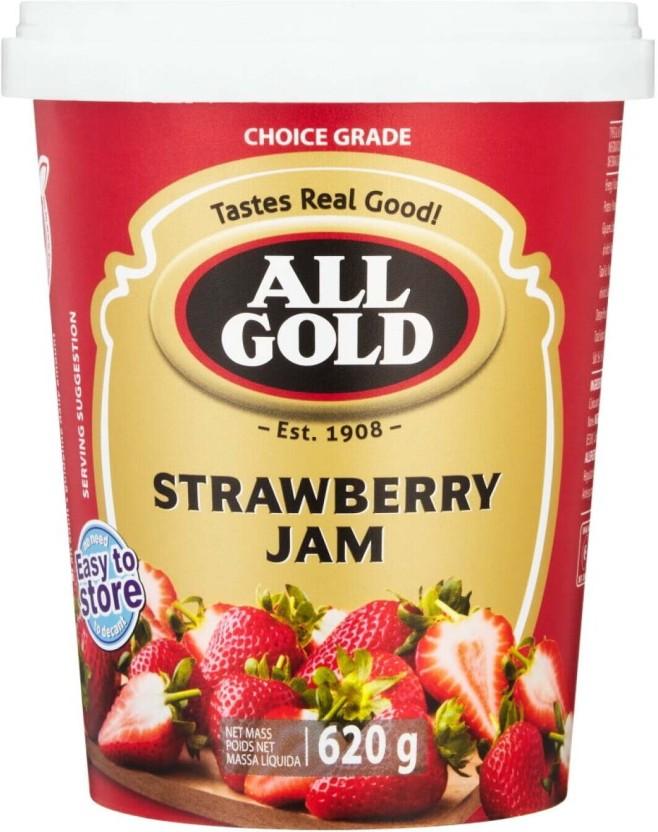 All Gold Strawberry Jam 620 g (Pack of 6)