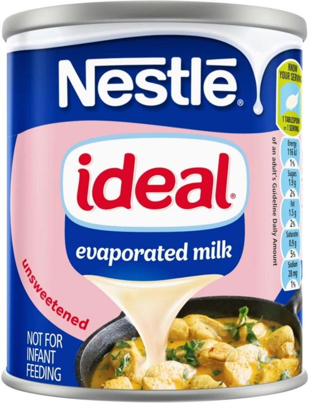 Nestle Ideal Evaporated Milk, Unsweetened Flavour (6 x 380 ml)