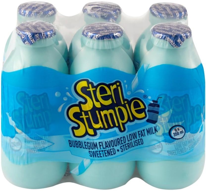 Steri Stumpie Flavoured Low Fat Milk, Bubblegum Flavour (6 x 350 ml)