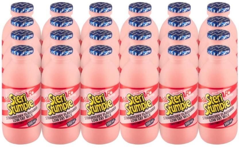Steri Stumpie Strawberry Flavoured Low Fat Milk, Strawberry Flavour (24 x 350 ml)