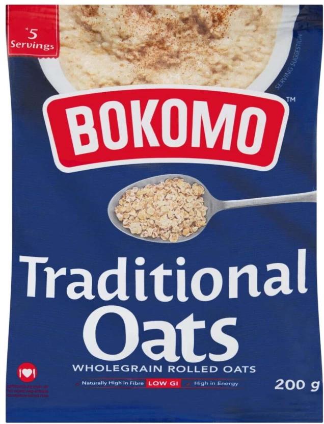 Bokomo Whole Grain Rolled Oats Pouch (12 x 200 g)