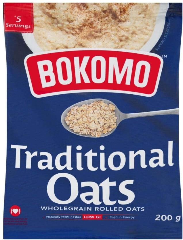 Bokomo Whole Grain Rolled Oats Pouch (12 x 200 g)