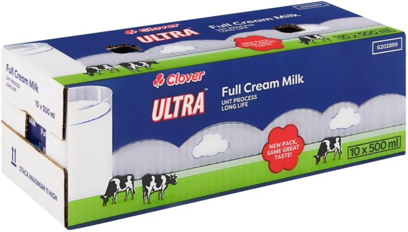 Clover Ultra Uht Full Cream Milk (10 x 500 ml)