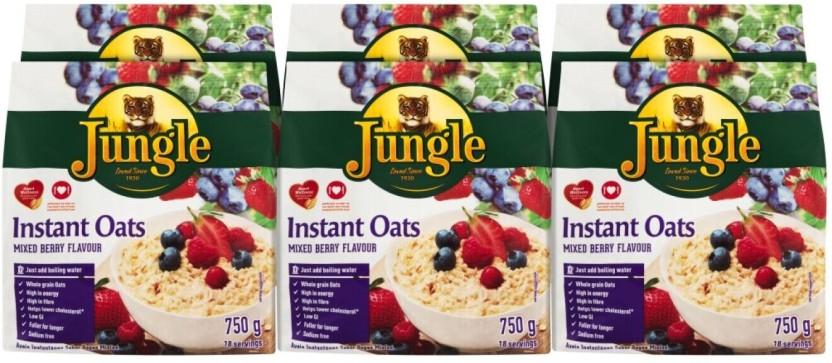 Jungle Instant Mixed Berry Oats Pouch (6 x 750 g)