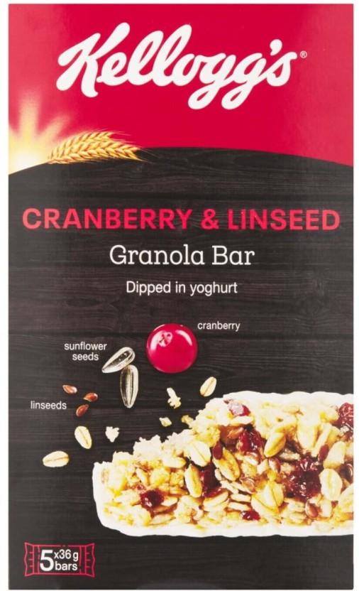Kellogg's Cranberry & Linseed Granola Bar Box (180 g)
