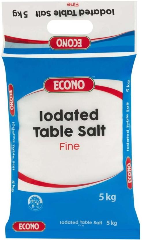 Econo Fine Table Iodized Salt (5 kg, Pack of 4)