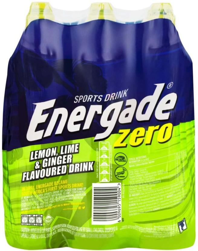 Energade Zero - Lemon, Lime and Ginger Flavoured Sports Drink (Lemon, Lime and Ginger Flavoured, 24 x 500 ml)