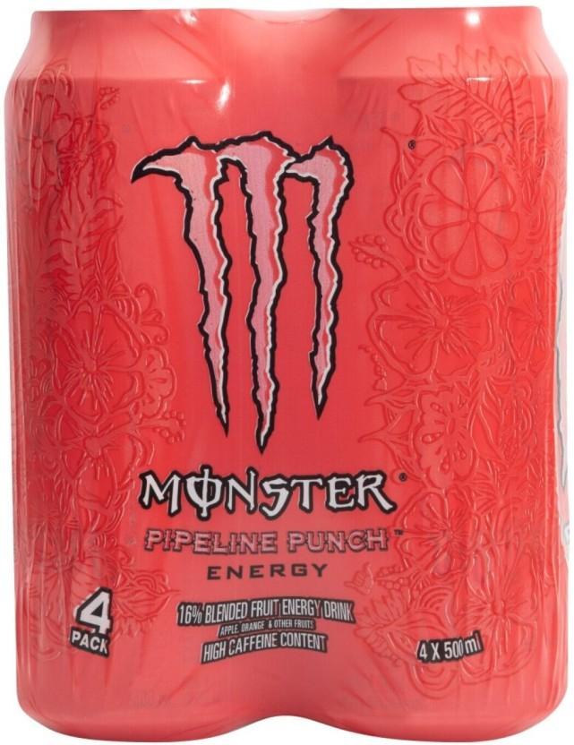 Monster Pipeline Punch Energy Drink (Pineapple Flavoured, 4 x 500 ml)