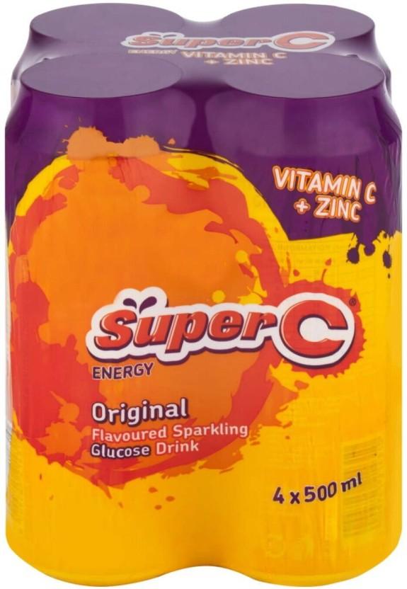 Super C Original Energy Drink (Orange Flavoured, 24 x 500 ml)