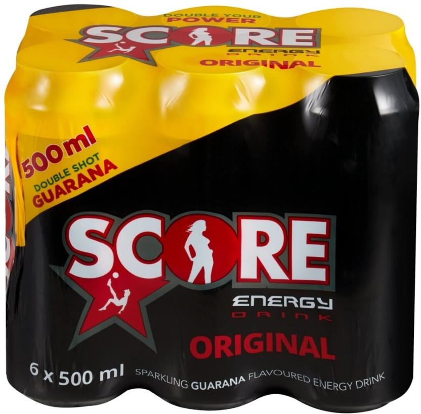 Score Original Sparkling Guarana Flavoured Energy Drink (Guarana Flavoured, 24 x 500 ml)