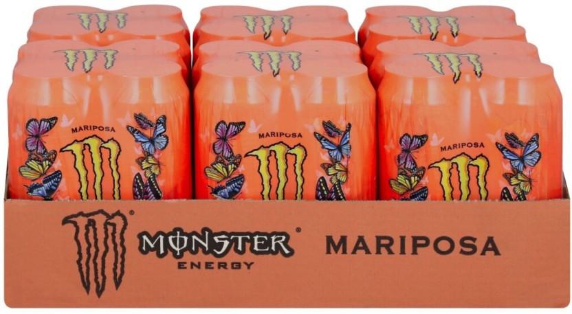 Monster Mariposa Energy Drink (Peach and Nectarine Flavoured, 24 x 500 ml)