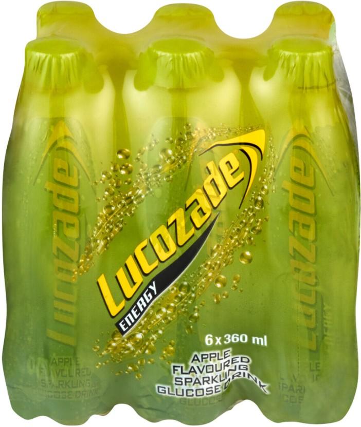 Lucozade Apple Flavoured Sparkling Glucose Energy Drink (Apple Flavoured, 24 x 360 ml)