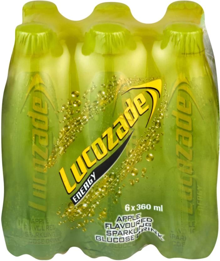 Lucozade Apple Flavoured Sparkling Glucose Energy Drink (Apple Flavoured, 24 x 360 ml)