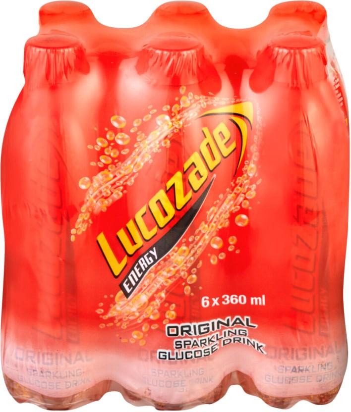 Lucozade Original Sparkling Glucose Energy Drink (Plain Flavoured, 24 x 360 ml)