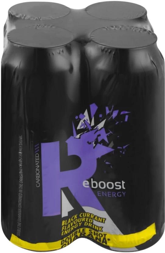 Reboost Double Shot Guarana Blackcurrant Energy Drink (Blackcurrant Flavoured, 24 x 500 ml)