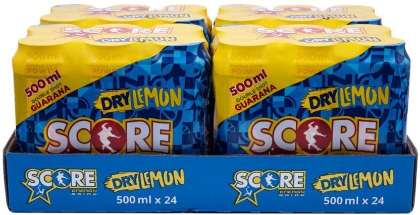 Score Dry Lemon Flavoured Energy Drink (Dry Lemon Flavoured, 24 x 500 ml)