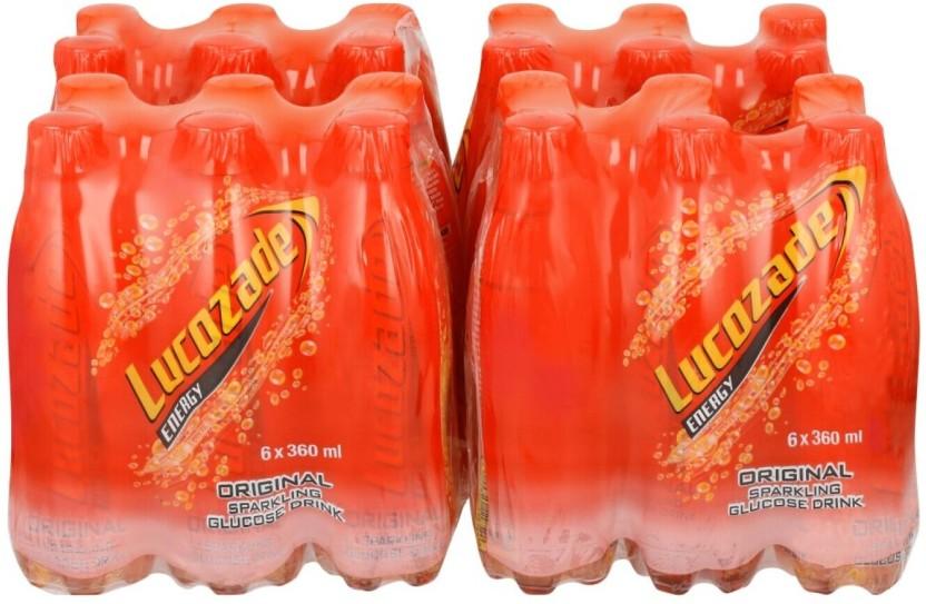 Lucozade Original Sparkling Glucose Energy Drink (Plain Flavoured, 360 ml)
