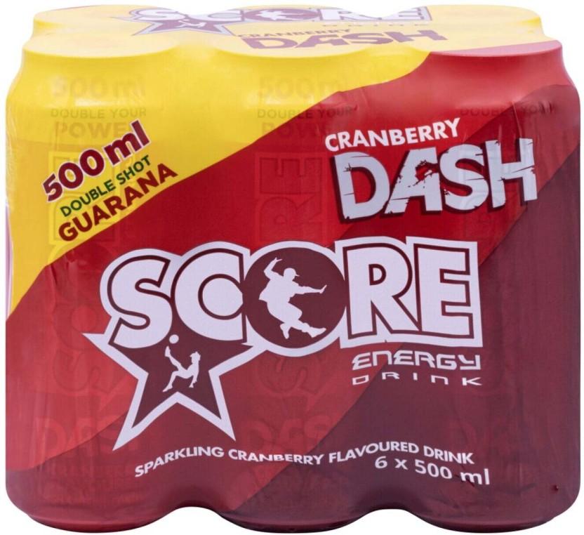 Score Cranberry Dash Energy Drink (Cranberry Flavoured, 6 x 500 ml)