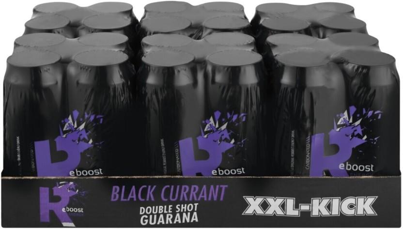 Reboost Double Shot Guarana Blackcurrant Energy Drink (Blackcurrant Flavoured, 4 x 500 ml)