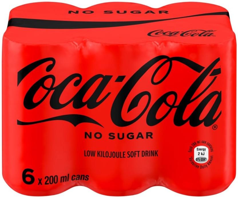 Coca-Cola No Sugar - Tastes more like Coke (6 x 200 ml)