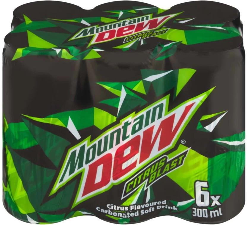 Mountain Dew Citrus Flavoured Carbonated Soft Drink (6 x 300 ml)
