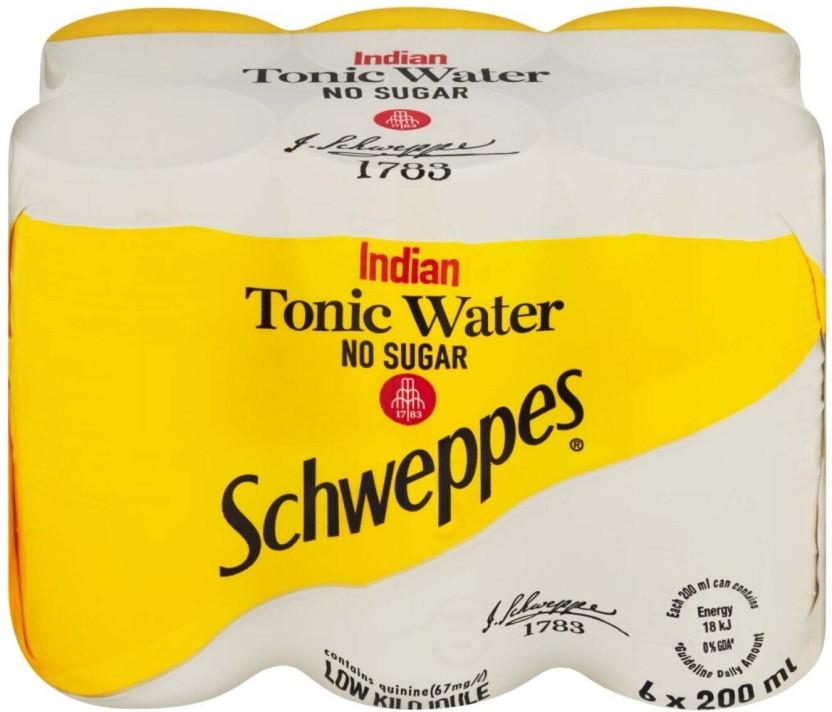 Schweppes Indian Tonic Water - Zero Sugar (6 x 200 ml)