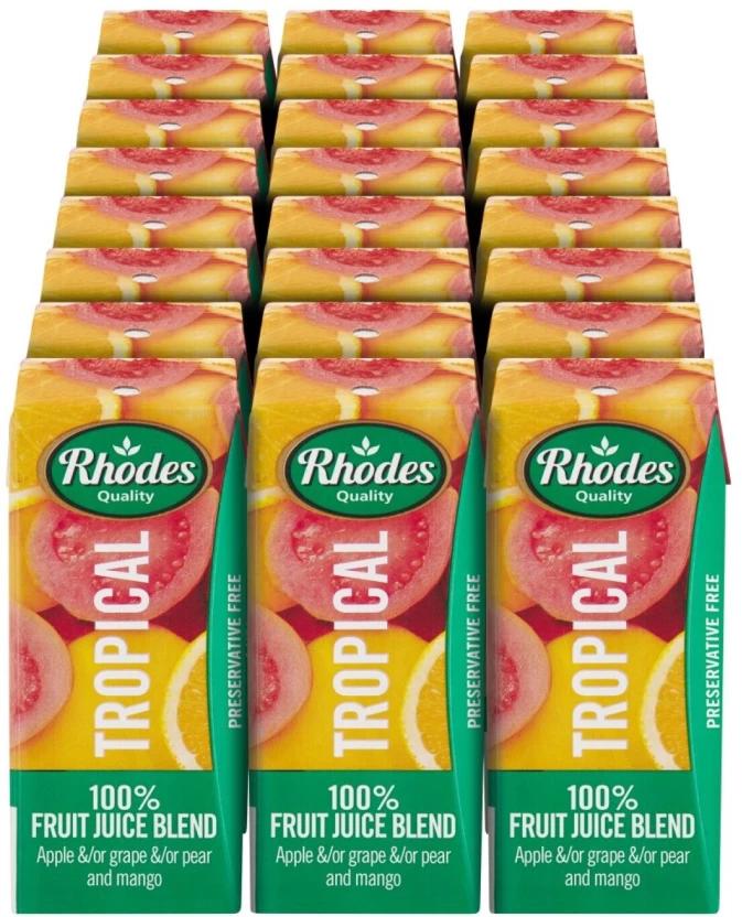 Rhodes Tropical 100% Fruit Juice Blend (24 x 200 ml)