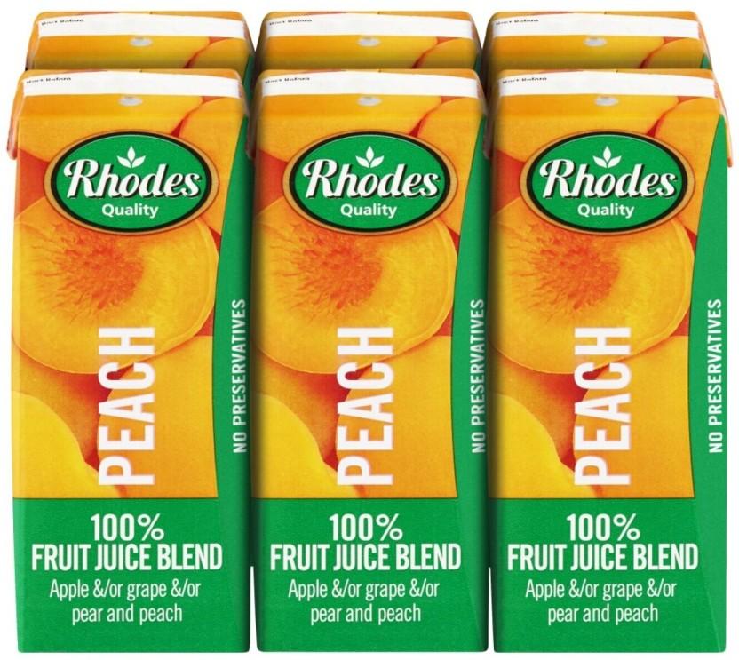 Rhodes Peach 100% Fruit Juice Blend (6 x 200 ml)
