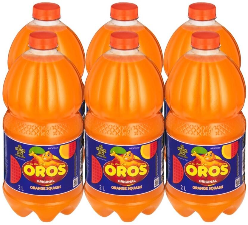 Brookes Oros Original Orange Flavoured Squash (2 L, Pack of 6)