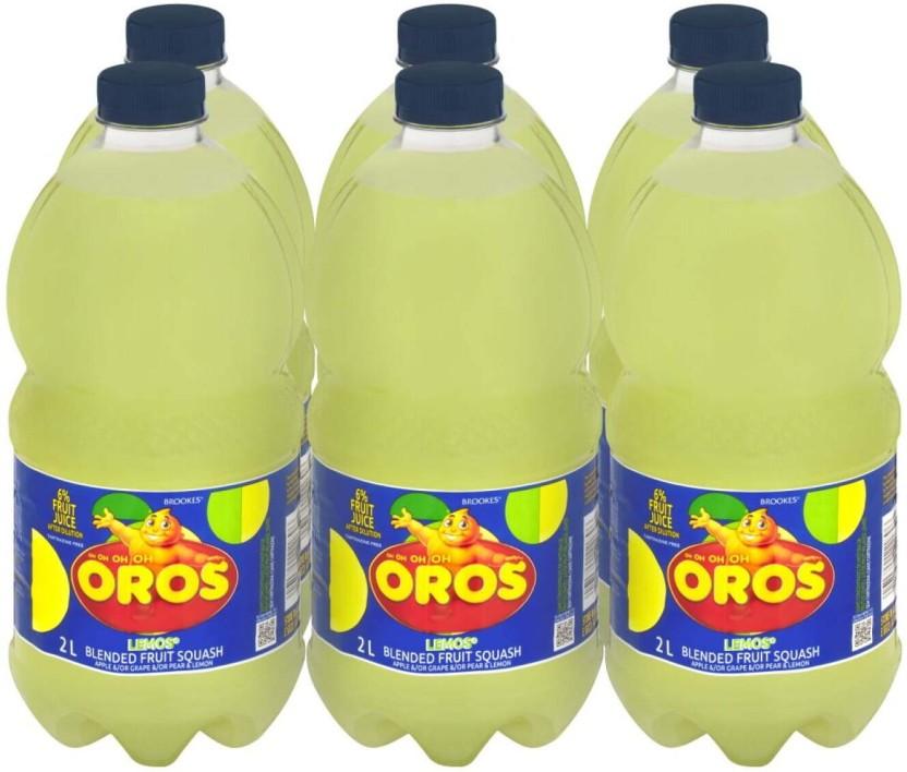 Brookes Oros Lemos Blended Squash (2 L, Pack of 6)