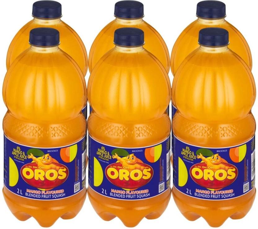 Brookes Oros Mango Flavoured Blended Fruit Squash (2 L, Pack of 6)