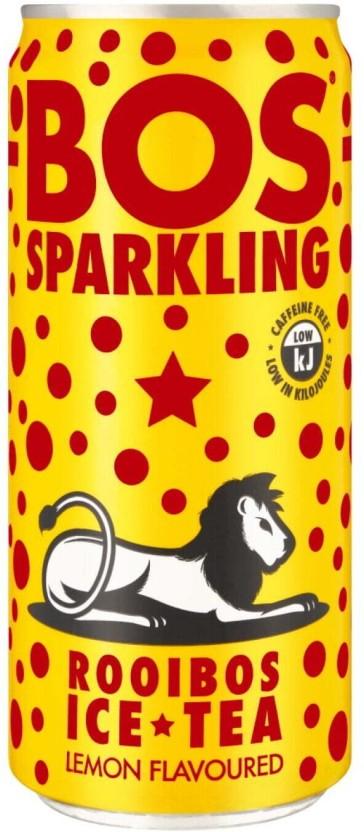 Bos Sparkling Lemon Flavoured Rooibos Iced Tea (24 x 300 ml)