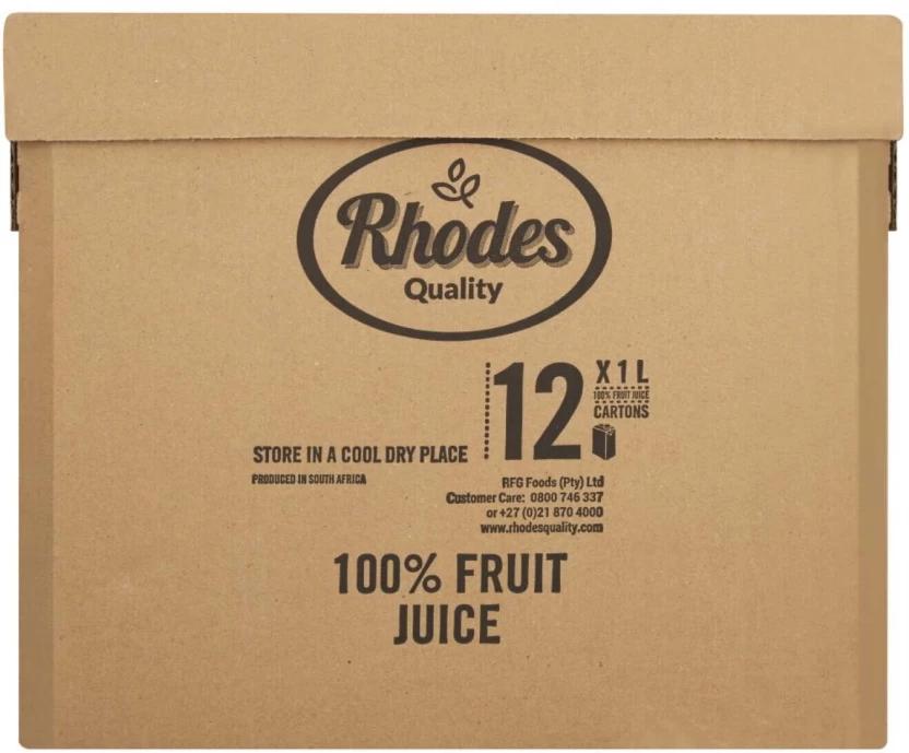 Rhodes Pineapple 100% Fruit Juice Blend (12 x 1 L)