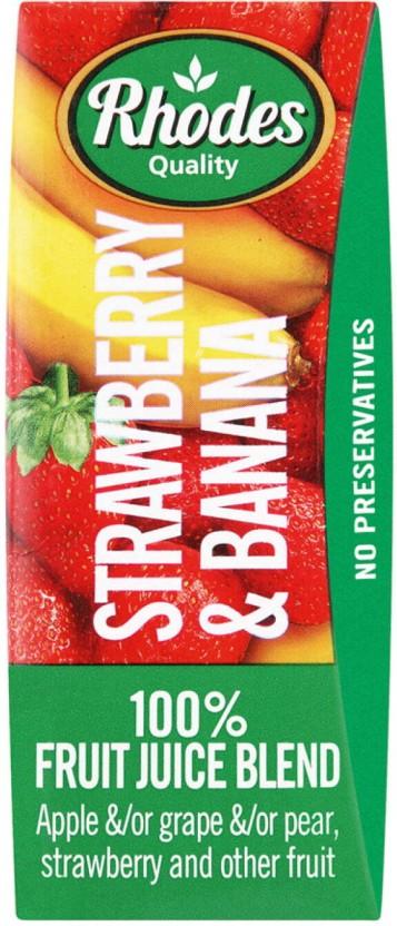 Rhodes Strawberry & Banana 100% Fruit Juice Blend (200 ml)