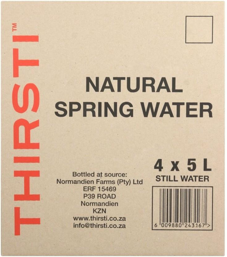Thirsti Still Natural Spring Mineral Water (4 x 5 l)