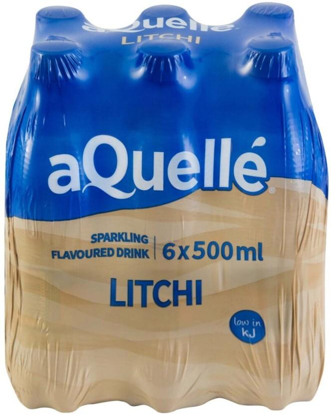 aQuelle Sparkling Litchi Flavoured Water (6 x 500 ml)